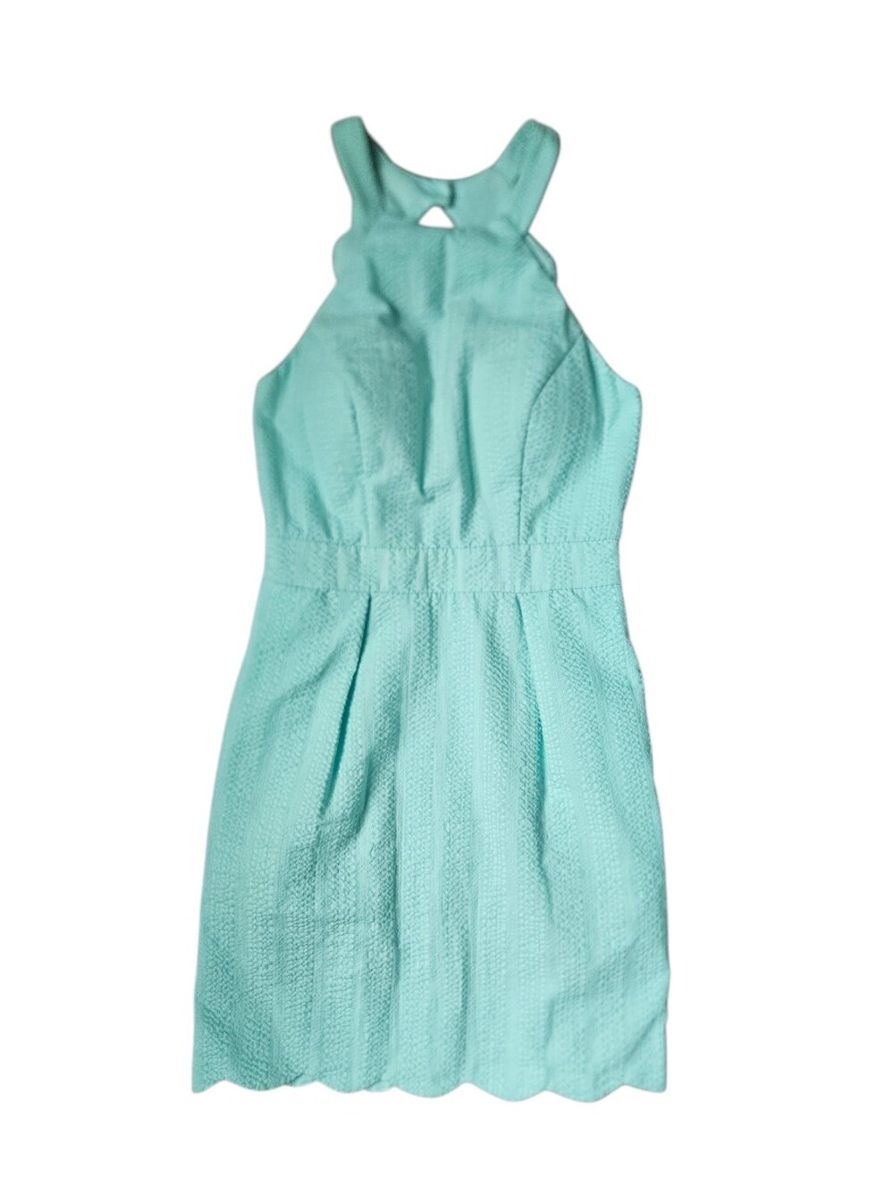 JODI KRISTOPHER Mint Green Scalloped Hem Halter Dress | SZ Juniors 1 / XS
